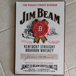 Jim Beam Metal And Wood Decorative Sign